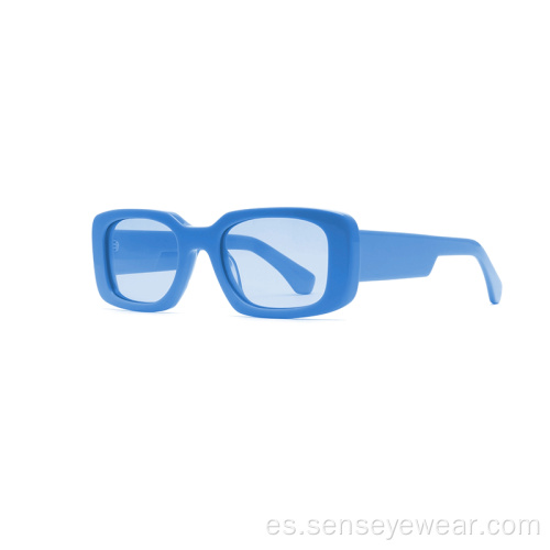 Diseño de moda cuadrado UV400 Gafas de sol de acetato polarizado